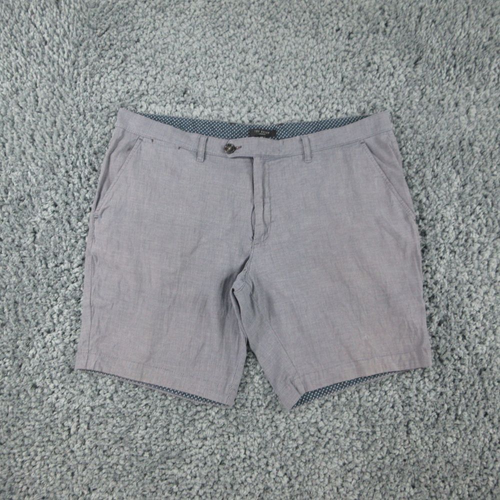 Ted Baker Shorts Mens 40 Blue White Geometric Chino 40x9